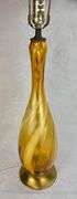Mid Century Modern Amber Swirl Murano Glass Table Lamp