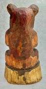 Large Solid Wood Folk Art Hand Carved Chainsaw Bear Eating Honey C. Wilson 1974