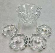 Orrefors Bowl & (4) Candleholders