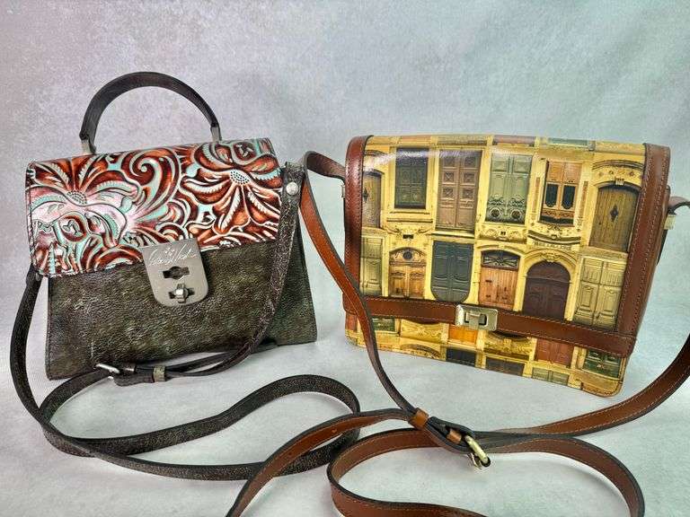 (2) Patricia Nash Leather Satchels Bag Purses