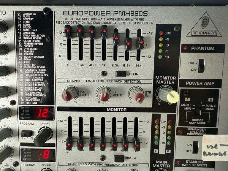Behringer Europower PMX880S 10 Channel 800w Mixer