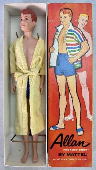Vintage 1963 Mattel Allan Ken's Buddy No. 1000 Barbie Doll w/ Box
