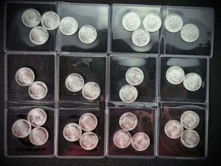 (30) Silver Buffalo Rounds 1/10 Troy Oz Each 3 Oz Total