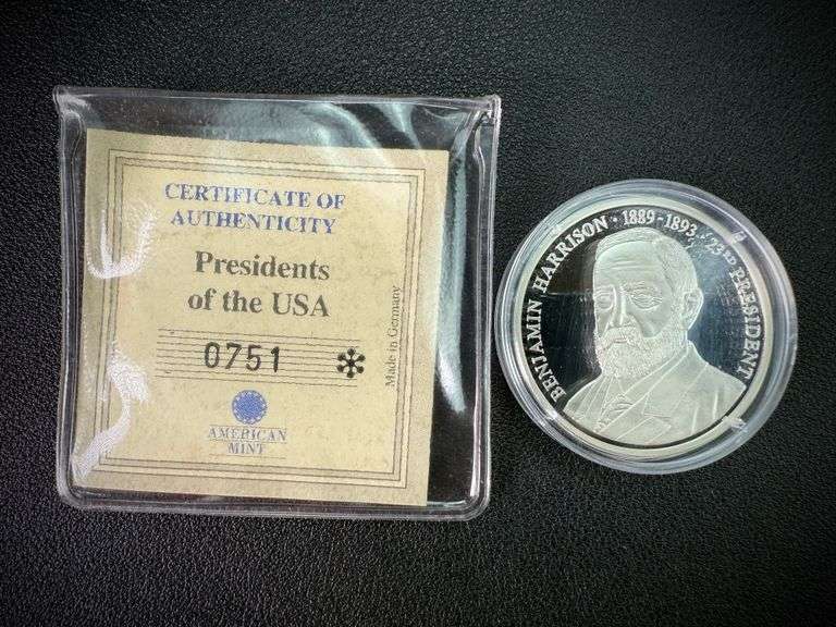 Benjamin Harrison American Mint Presidents of the USA 20g Fine Silver .999