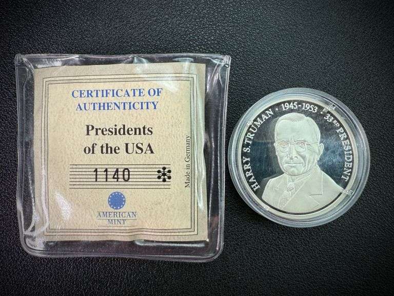Harry Truman American Mint Presidents of the USA 20g Fine Silver .999