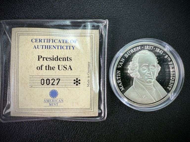 Martin Van Buren American Mint Presidents of the USA 20g Fine Silver .999