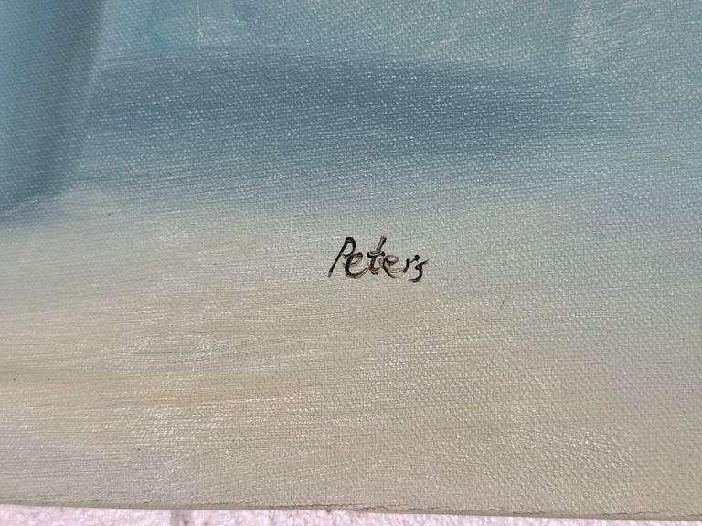 Original Floral Oil Painting on Canvas Signed Peters
