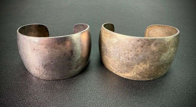 (2) Silver Cuff Bracelets