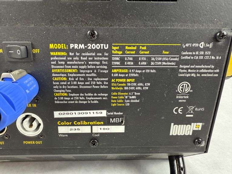 Lowel Prime LED 200 Tungsten PRM-200TU Daylight Light
