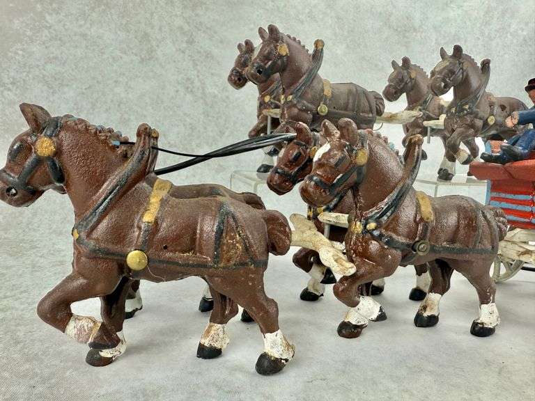 Vintage Cast Iron Beer Barrel Wagon Toy