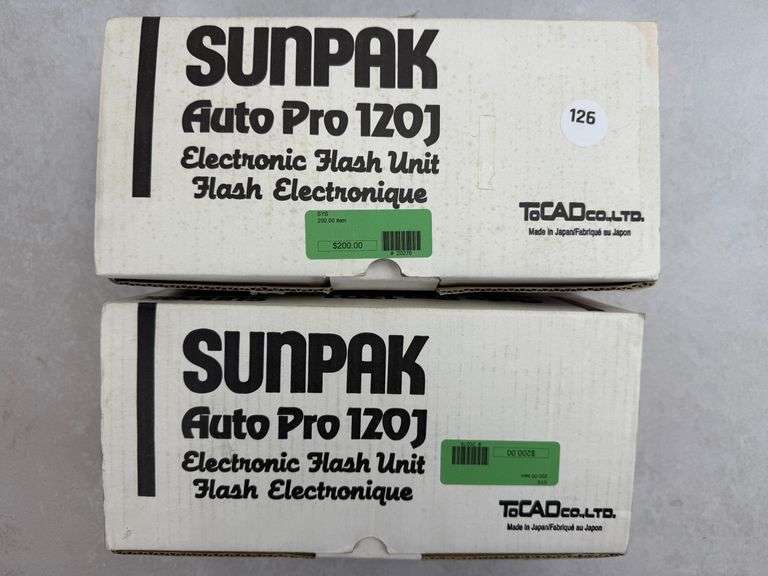 (2) Sunpak Auto Pro 120J Electronic Flash Units TTL