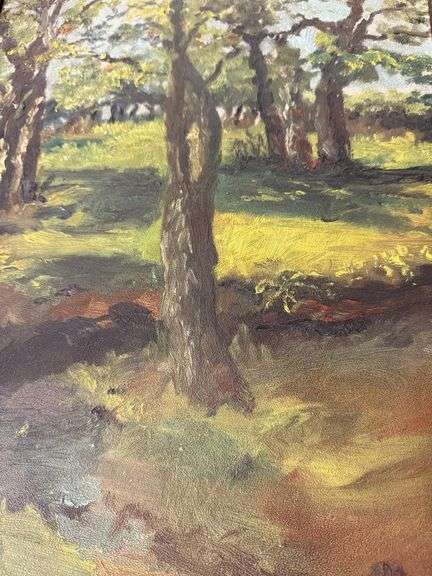 Original Forest Oil Painting on Board Unsigned