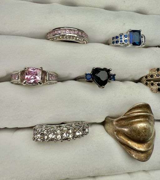 (10) Sterling Silver Rings