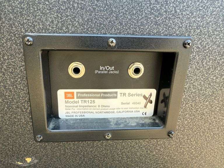Pair JBL Model TR125 TR Series Speakers w/ Tripods