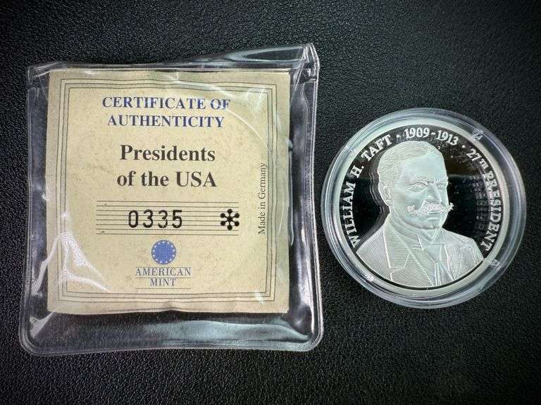 William H Taft American Mint Presidents of the USA 20g Fine Silver .999