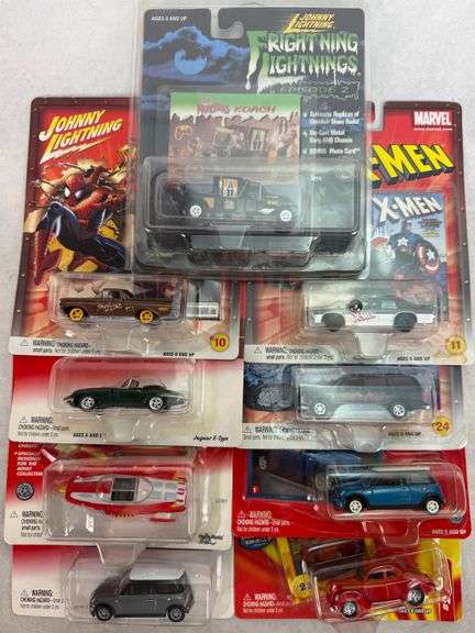 (9) Johnny Lightning Diecast Cars Marvel, Frightening Lightnings 1:64