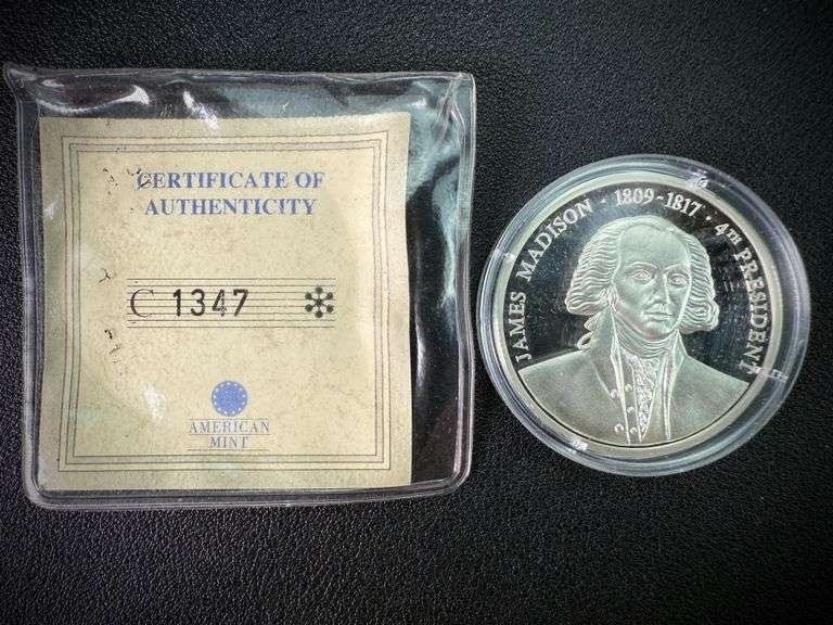 James Madison American Mint Presidents of the USA 20g Fine Silver .999