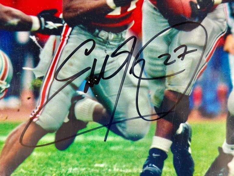 SIGNED Eddie George OSU Ohio State Buckeyes Heisman 8x10 Photo Plaque AUTO