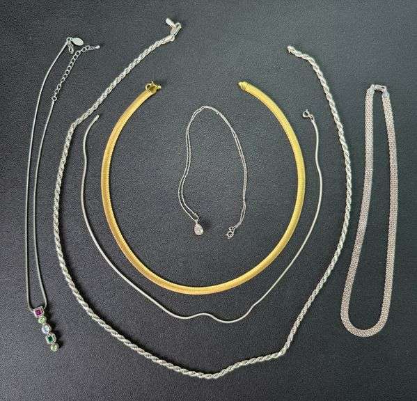 (6) Sterling Silver Necklaces & Chains