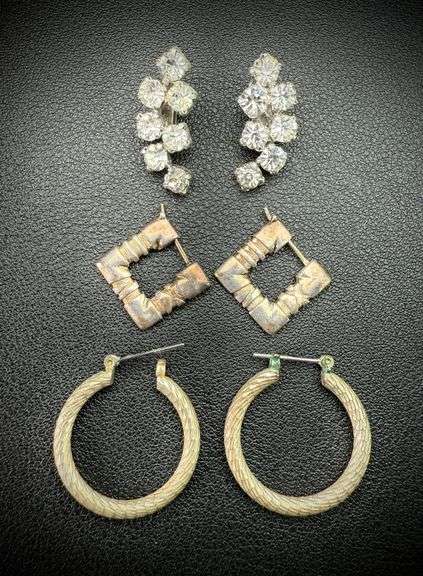 (3) Pairs Sterling Silver Earrings