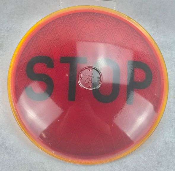 (3) GE General Electric 8.25" Traffic Signal Lens Railroad GO STOP