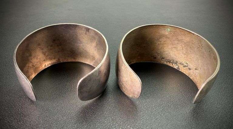 (2) Silver Cuff Bracelets