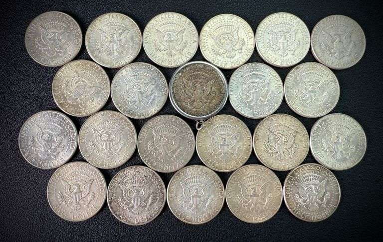 (22) 1964 Kennedy Silver Half Dollars Halves 50c $11 FV