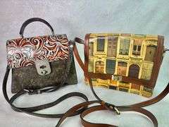 (2) Patricia Nash Leather Satchels Bag Purses