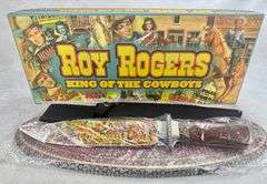 NEW Roy Rogers King of the Cowboys Bowie Knife w/ Stand