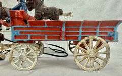 Vintage Cast Iron Beer Barrel Wagon Toy
