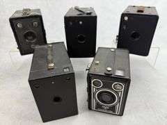 (5) Vintage Box Cameras Film Kodak Brownie