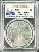 2016 American Eagle Silver Dollar $1 PCGS MS70 30th Anniv First Strike