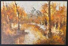 Original Autumn Forest/Mountain Oil Painting on Canvas Signed