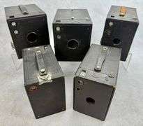 (5) Vintage Box Cameras Film Kodak Brownie 2A