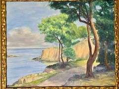 Original Seaside Oil Painting on Board Unsigned