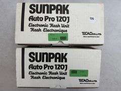 (2) Sunpak Auto Pro 120J Electronic Flash Units TTL