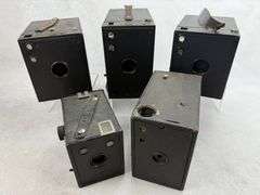 (5) Vintage Box Cameras Film Kodak Brownie 2A