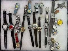 (20) Vintage Watches Disney, Swiss Army, Budweiser