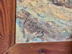 Original Seascape Oil Painting on Board Signed V. Lewis