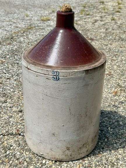 Vintage 3 Gallon Stoneware Handled  Jug
