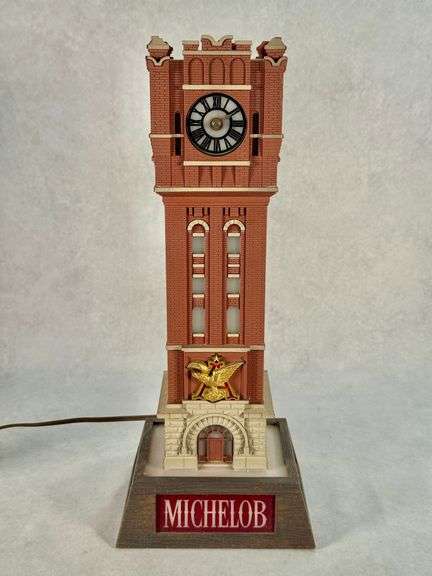 Vintage Michelob Clock Tower Anheuser Busch Lighted Clock