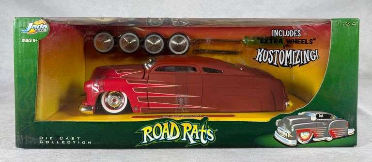 Jada Toys Road Rats Die Cast Collection, '51 Mercury, 1:24 Scale, Kustomizing Extra Wheels