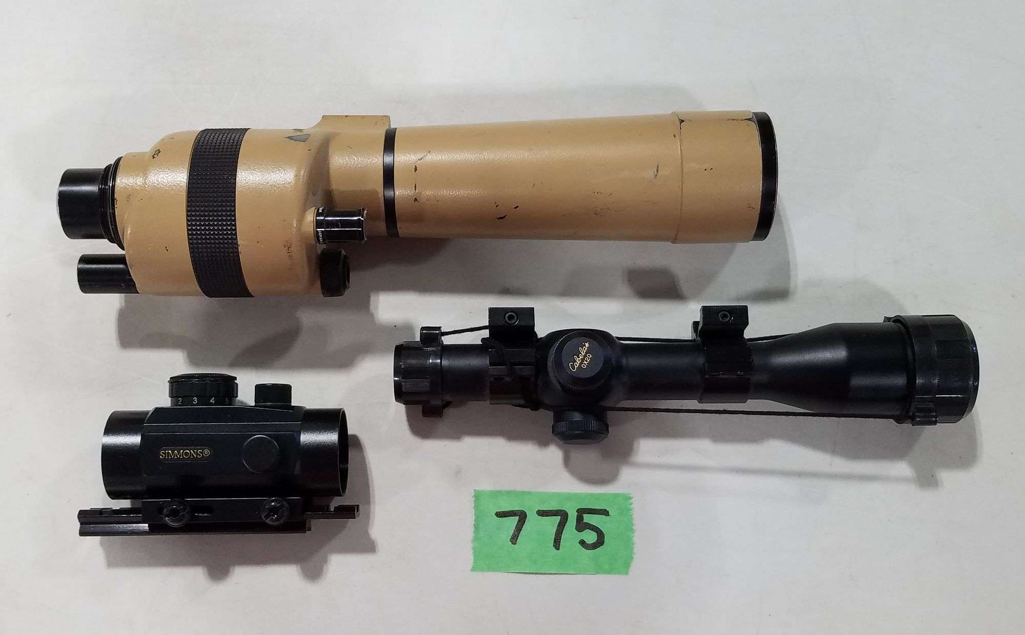 Simmons Model 1210 25x50 Spotting Scope, Cabela's 0x20 Rifle Scope