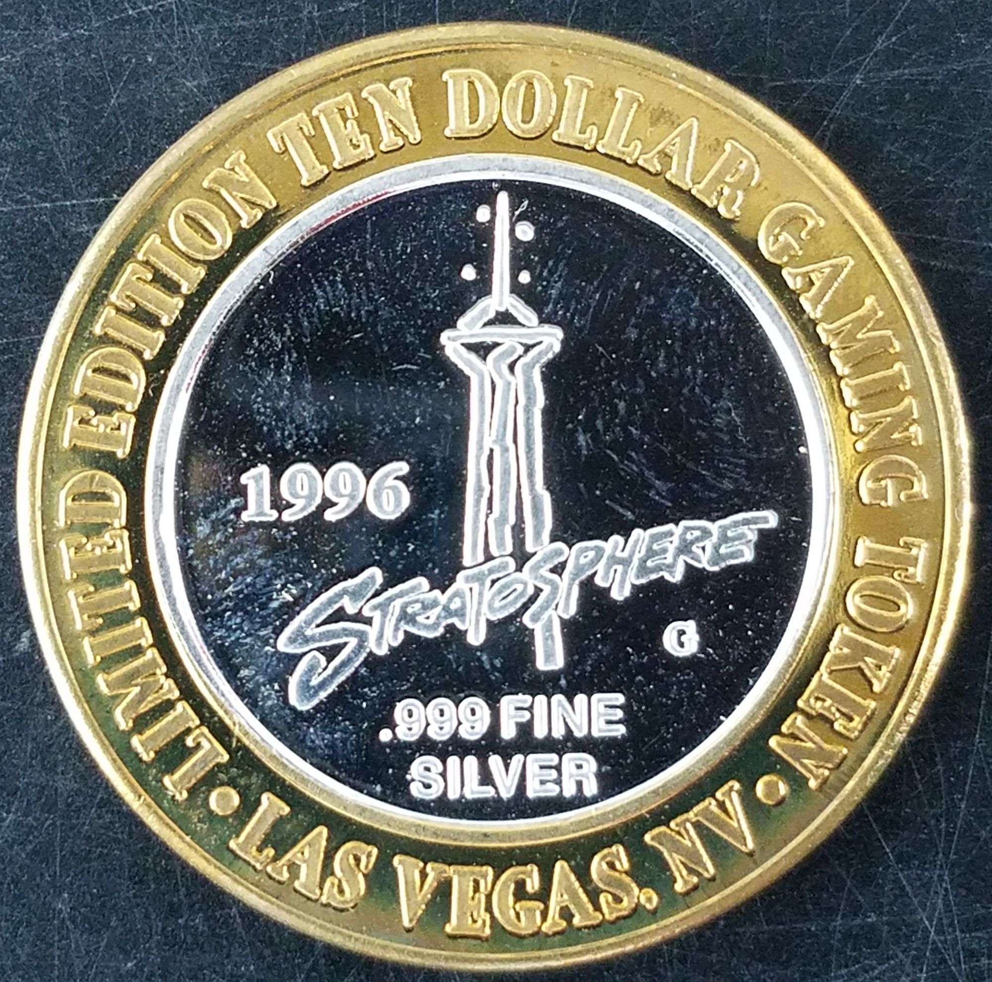 4) Limited Edition $10 Silver Las Vegas Gaming Tokens 0.6 OZ