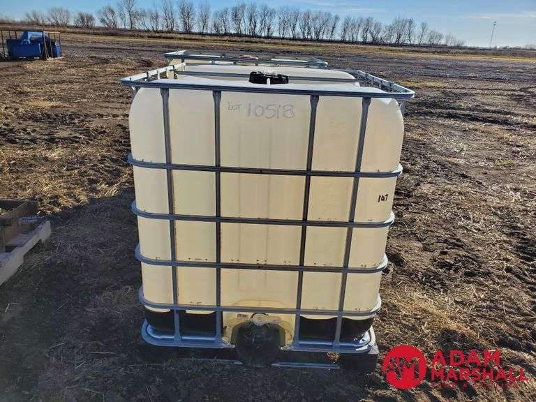 (2) 275 Gallon Bulk Seed Tote Adam Marshall Land & Auction, LLC