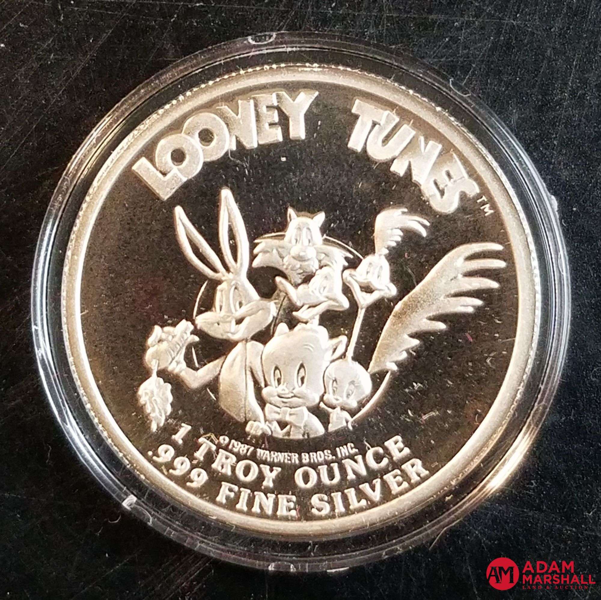 トムビーンズ80年代ピンバッジ “I HAVE LOTS OF CASH” 3) 1987 Highland Mint Looney Tunes 1 Oz Silver Rounds - Adam