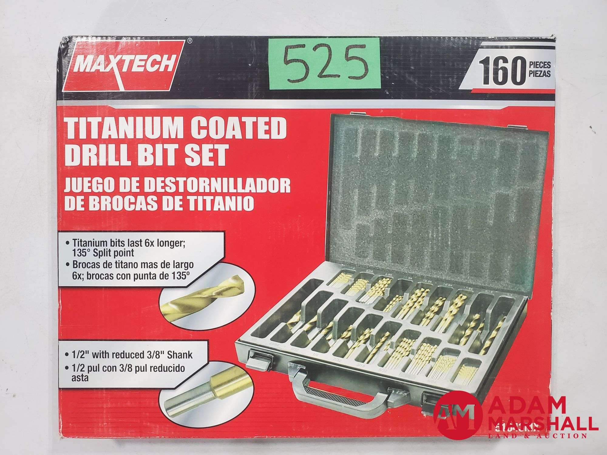 Maxtech 51043MX 160 PC Titanium Coated Drill Bit Set NIB - Adam