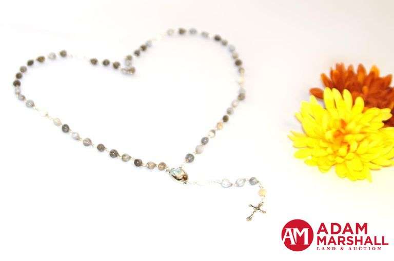 Handmade rosaries, made from Kearney Grown Job's Tears plants. Adam