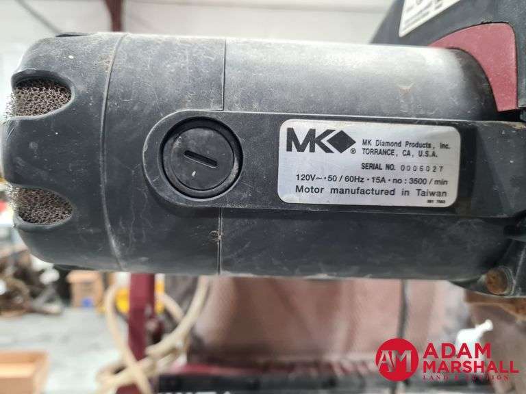 MK Diamond Tile Saw On Stand Adam Marshall Land & Auction, LLC