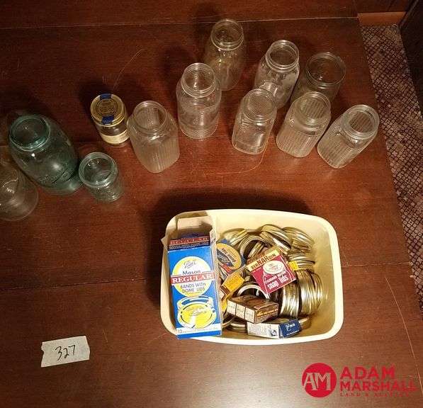 Canning Jars & Lids, Large Blue Ball Jar, Small Atlas Blue Adam